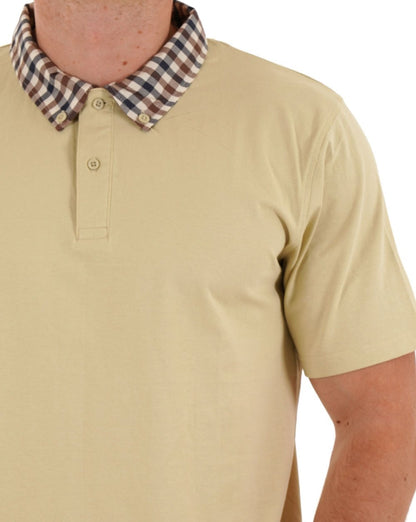 Aquascutum Club Check Collar Polo Beige