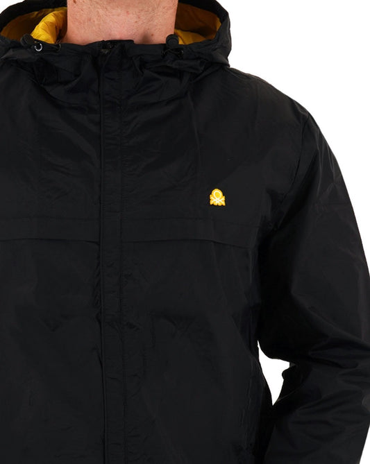 Benetton Benetton Hooded Rain Defender Jacket Black/Yellow