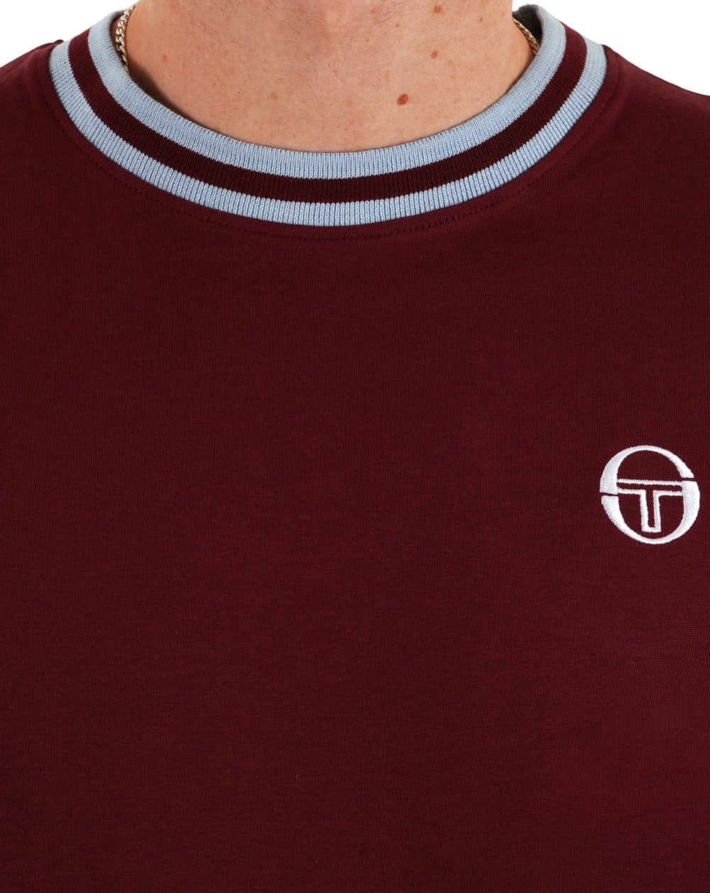 Sergio Tacchini Rainer T Shirt Claret/Sky Blue