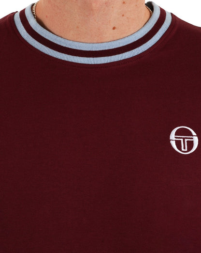 Sergio Tacchini Rainer T Shirt Claret/Sky Blue