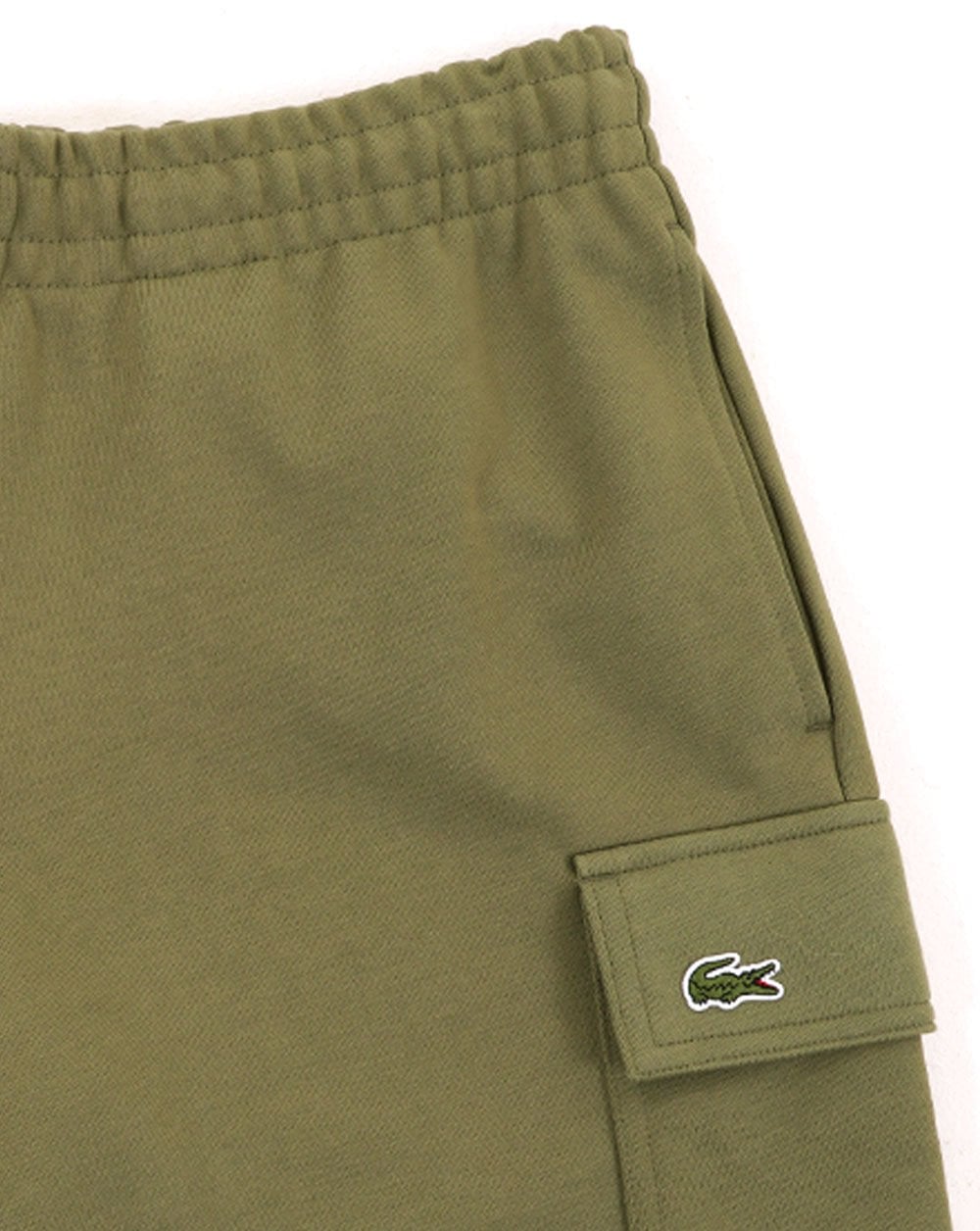 Lacoste Cotton Fleece Cargo Shorts Khaki Green