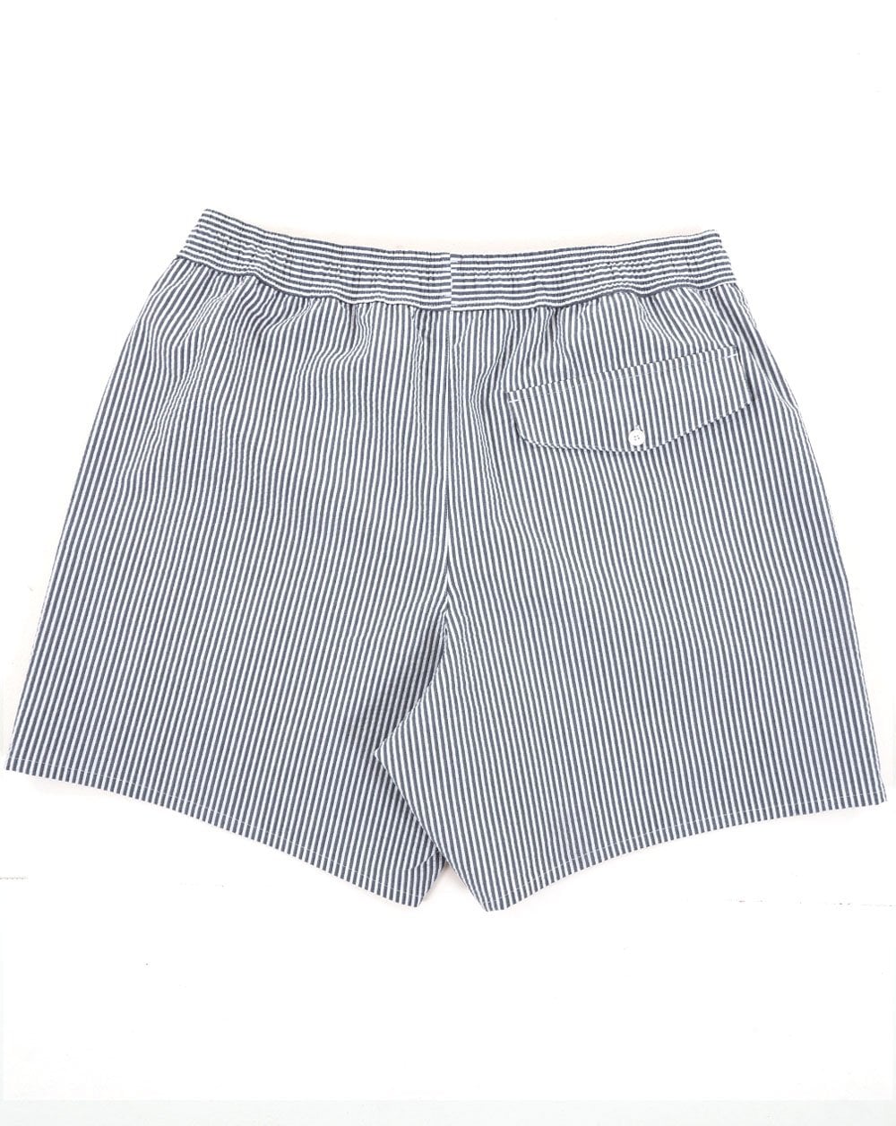 Lacoste Striped Textured Swim Shorts White/Falcon