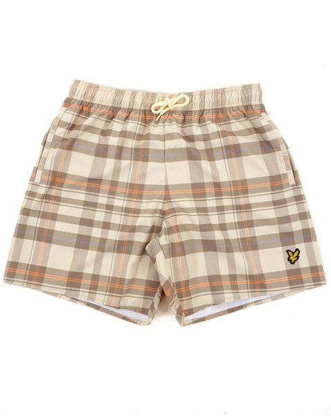 Lyle & Scott Tartan Resort Swim Shorts Sand