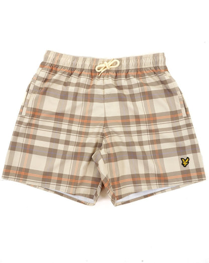 Lyle & Scott Tartan Resort Swim Shorts Sand