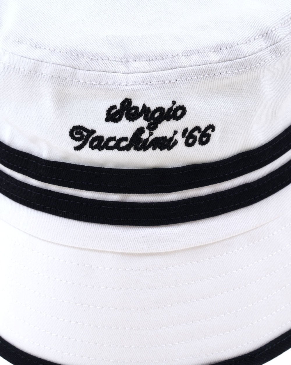 Sergio Tacchini Newton Bucket Hat White/Navy Blue