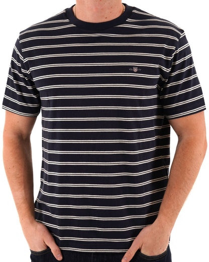 Gant Striped T Shirt Navy Blue