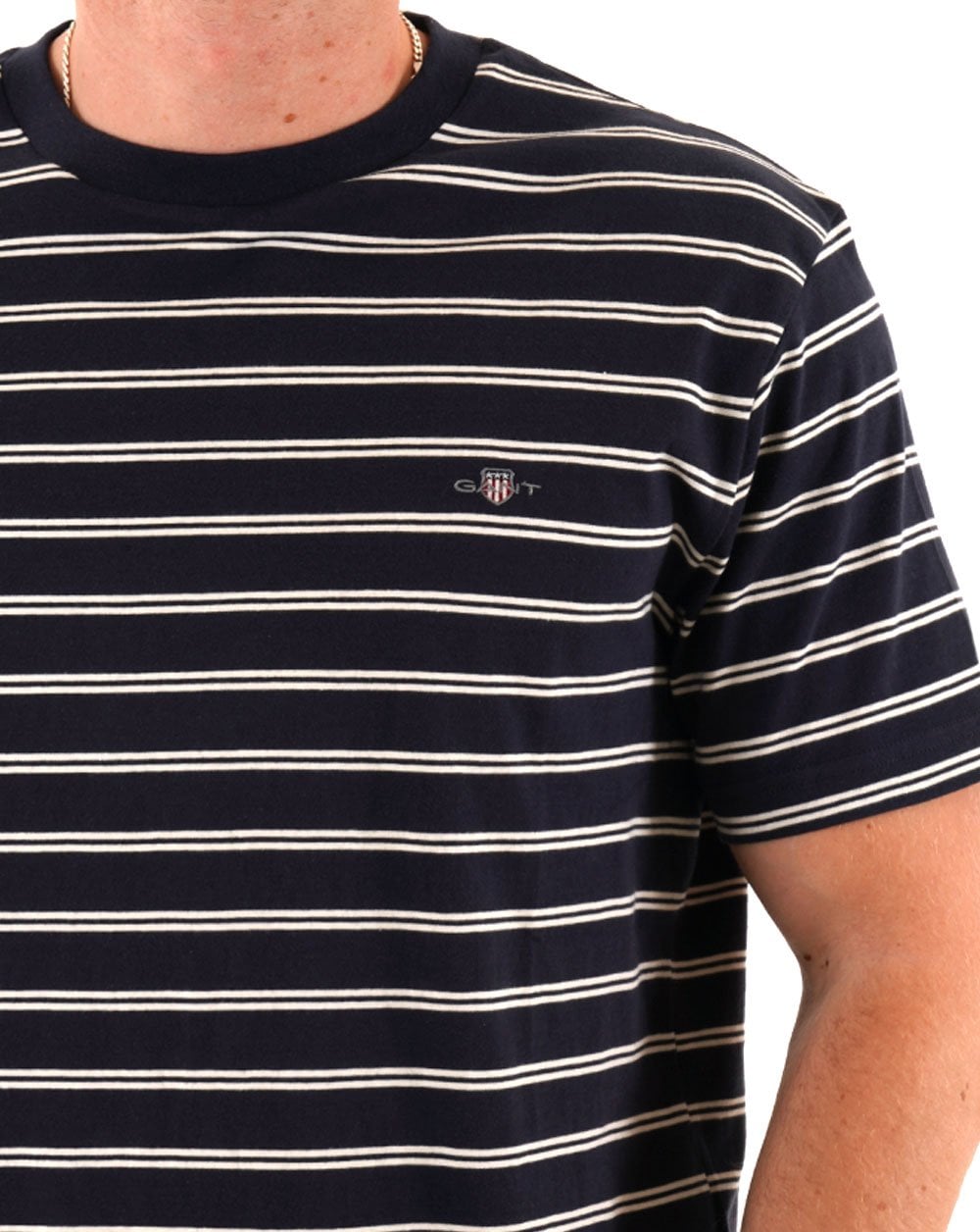 Gant Striped T Shirt Navy Blue