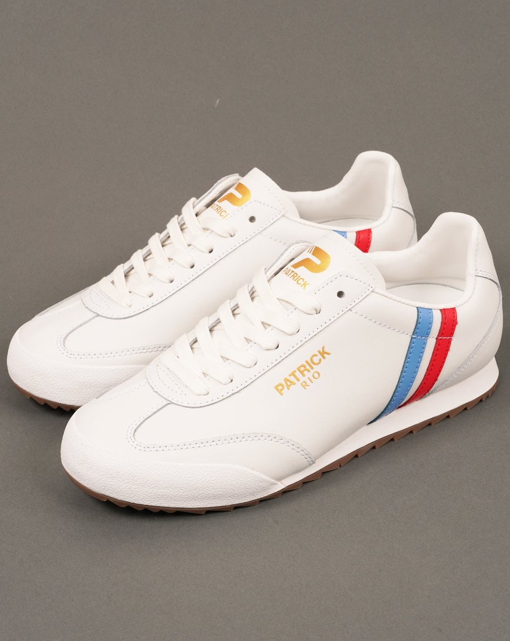 Patrick Rio Trainers White Blue Red