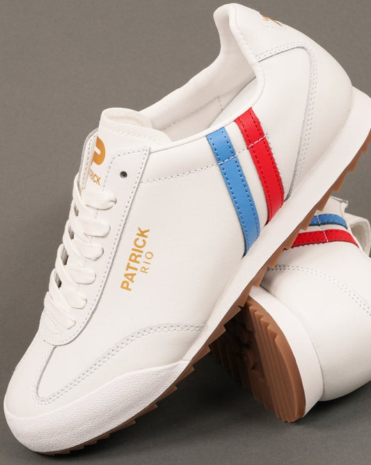 Patrick Rio Trainers White Blue Red