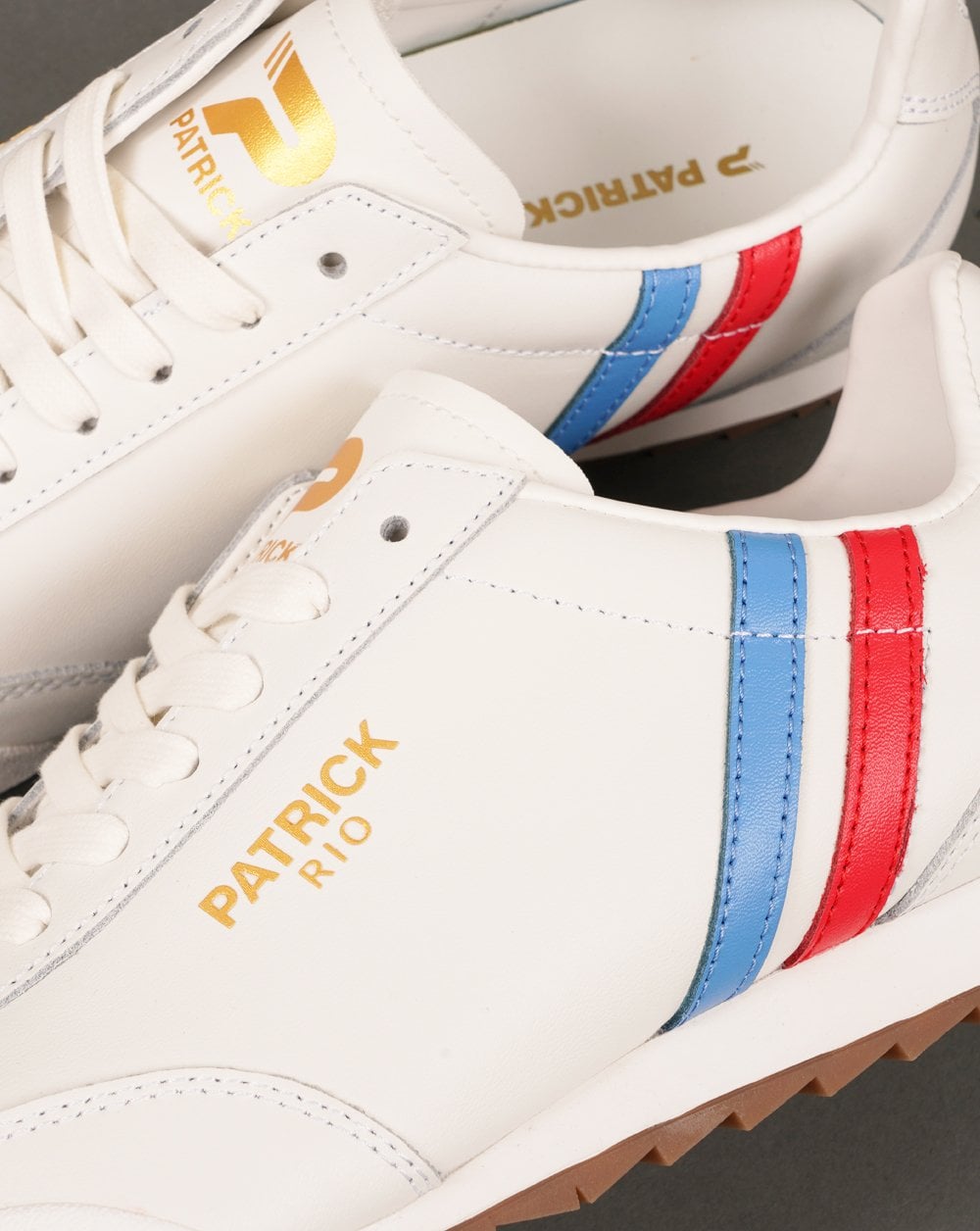 Patrick Rio Trainers White Blue Red