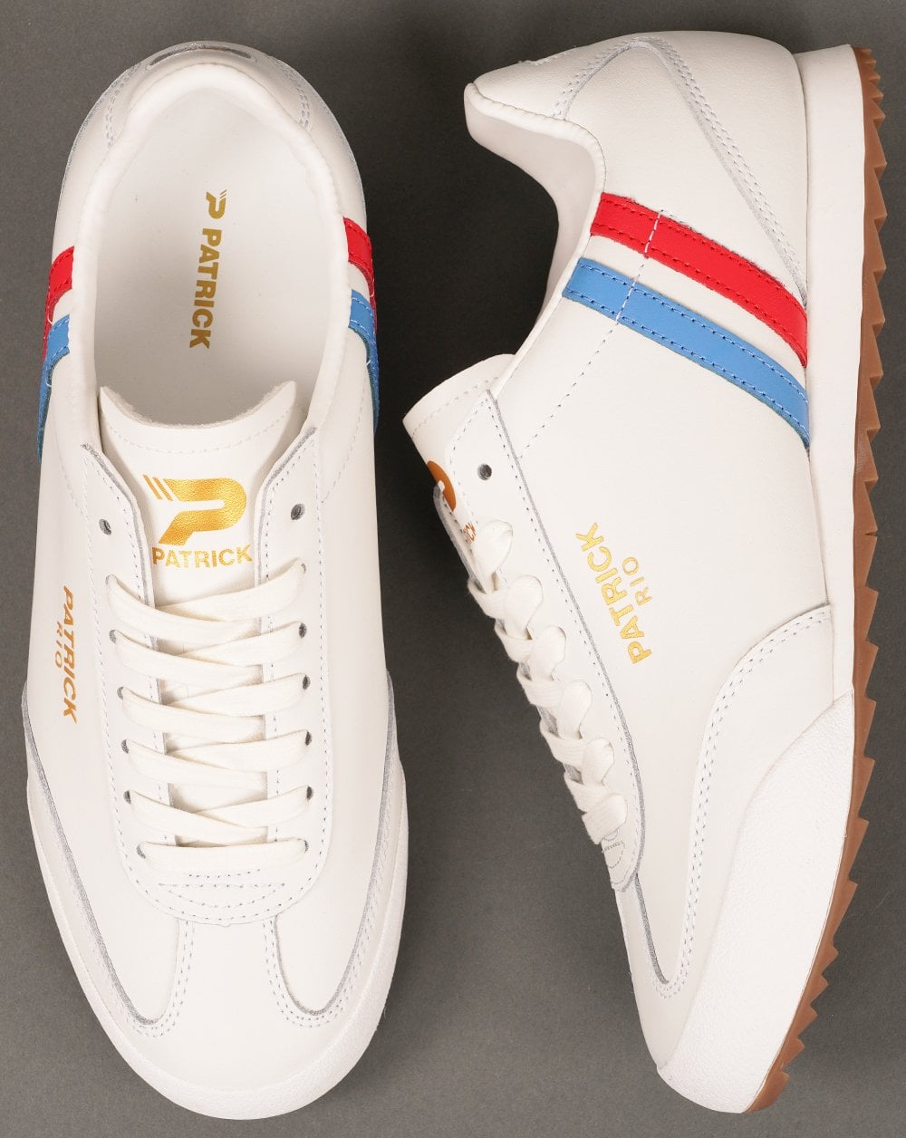 Patrick Rio Trainers White Blue Red