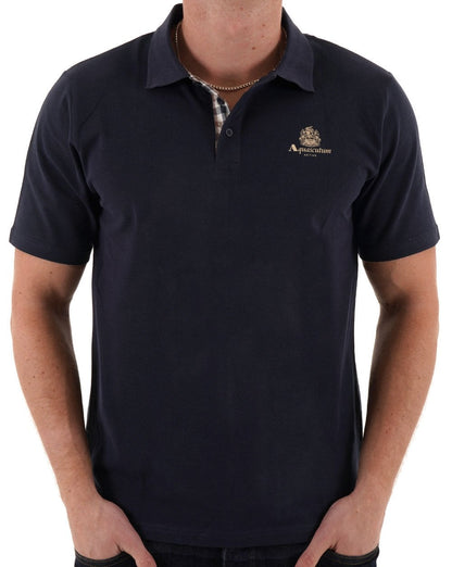 Aquascutum Small Logo Pique Polo Navy