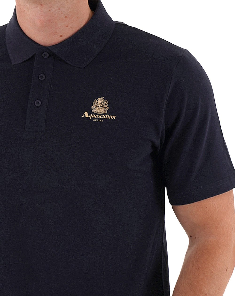 Aquascutum Small Logo Pique Polo Navy