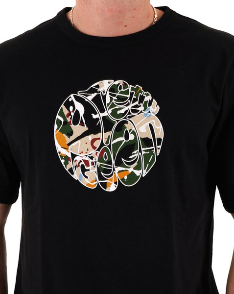 Pretty Green Convergence Logo T Shirt Black