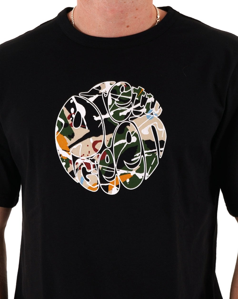 Pretty Green Convergence Logo T Shirt Black