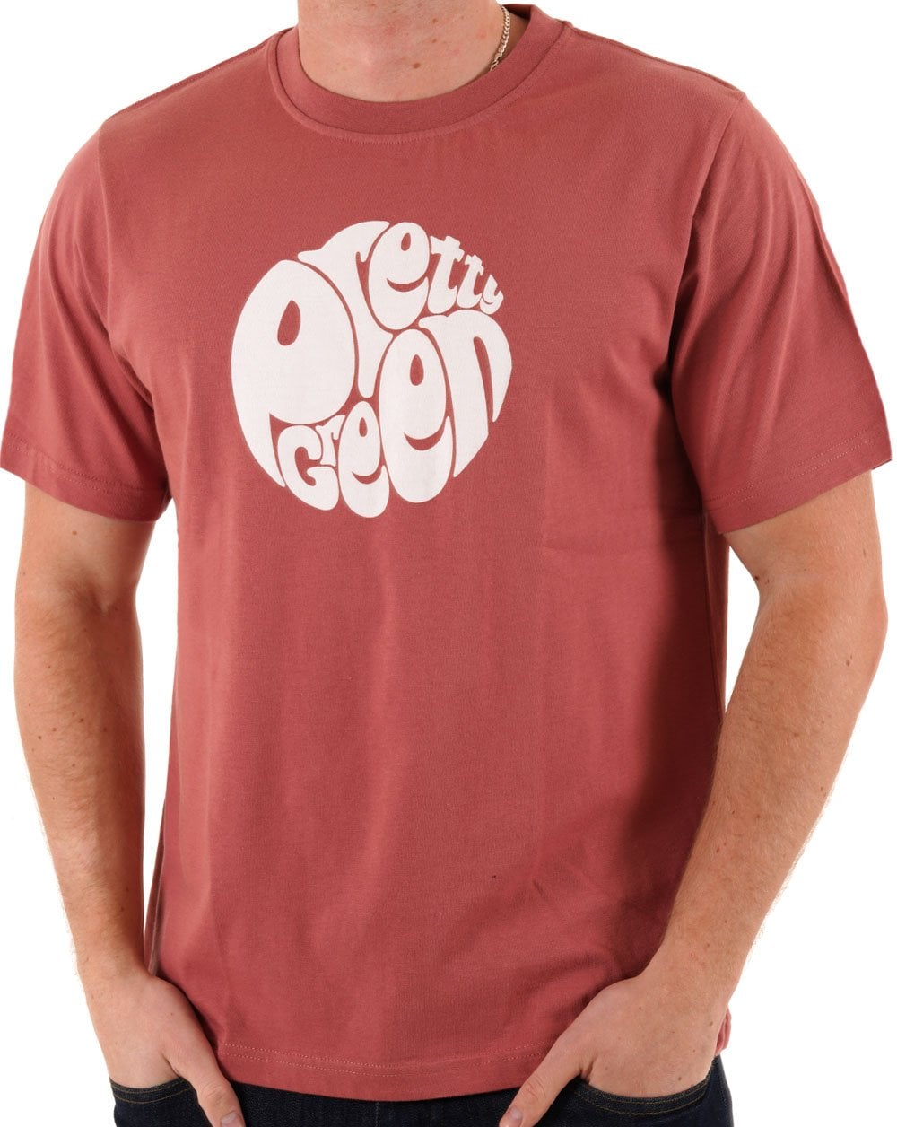 Pretty Green Gillespie Logo T Shirt Ruby