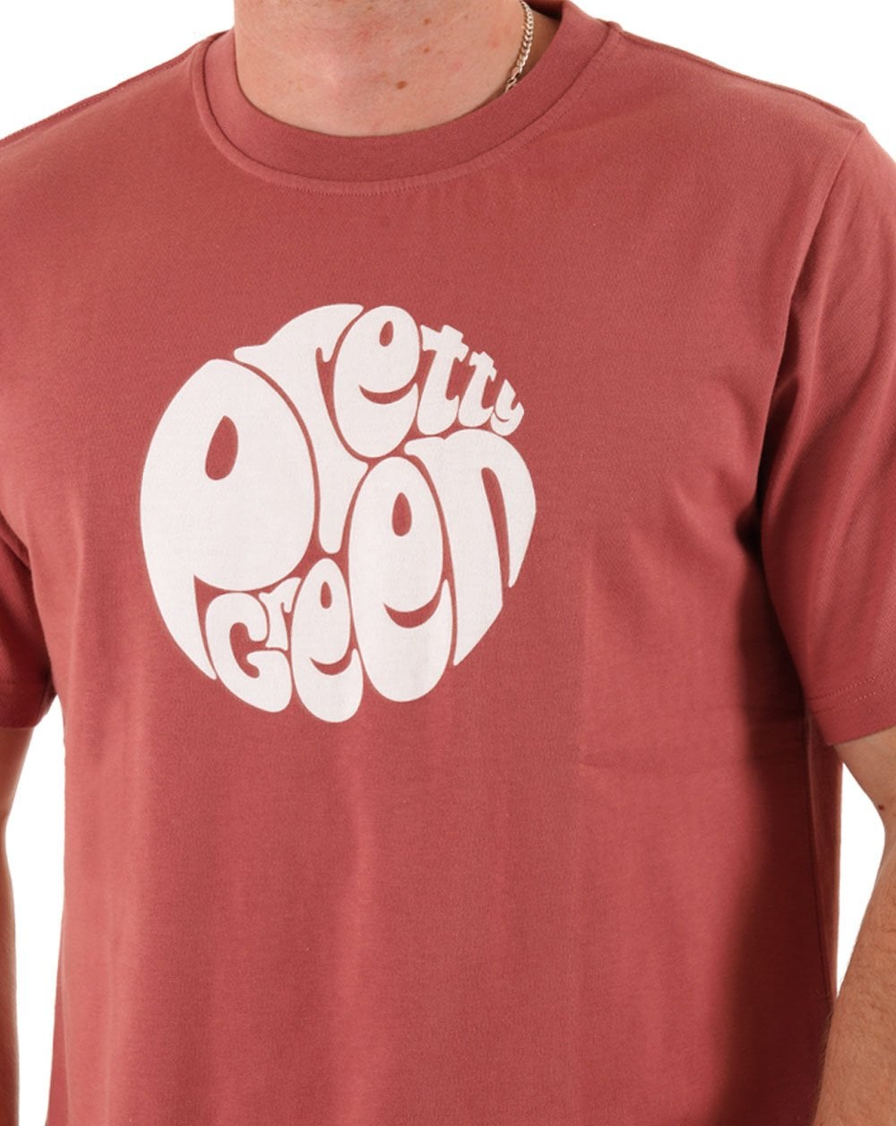 Pretty Green Gillespie Logo T Shirt Ruby