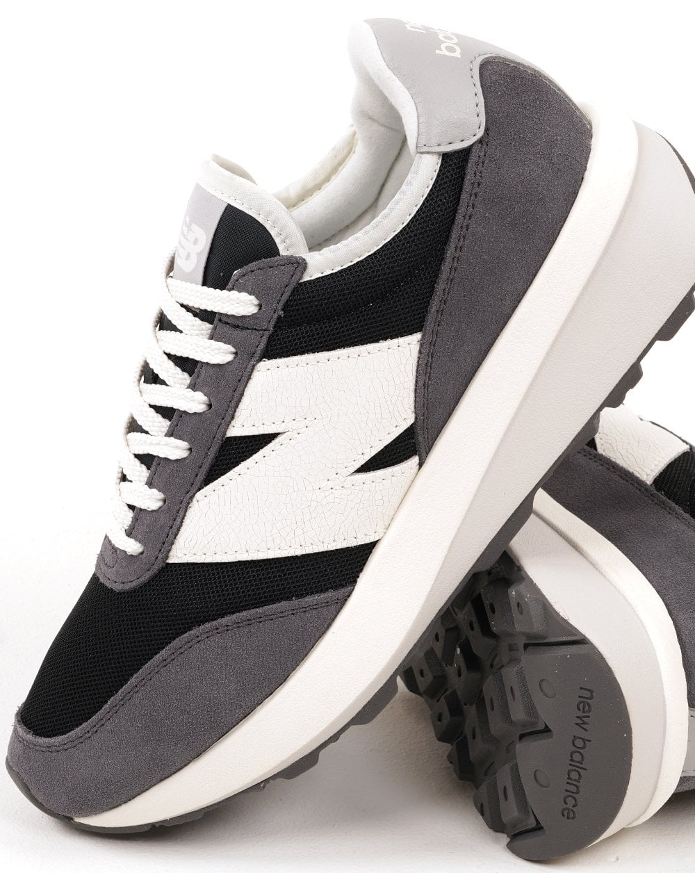 New Balance 370 Trainers Dk Grey White