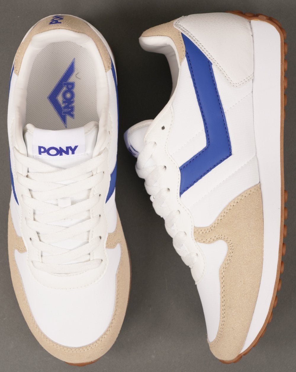 Pony Express Trainers White Electric Blue