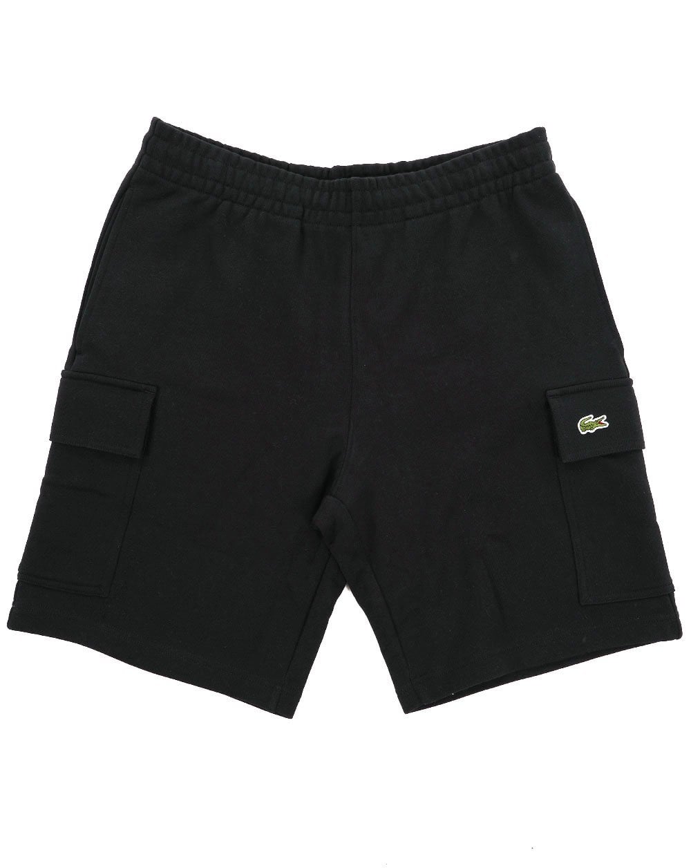 Lacoste Cotton Fleece Cargo Shorts Black