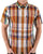 Ben Sherman Large Madras Check Short Sleeve Shirt Caramel