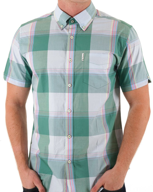 Ben Sherman Multicolour Overcheck Shirt Forest