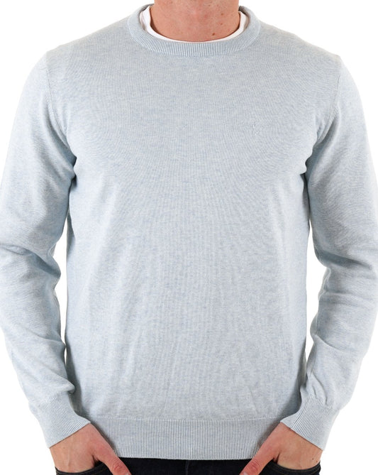 Barbour Pima Cotton Crew Neck Jumper Ocean Sky