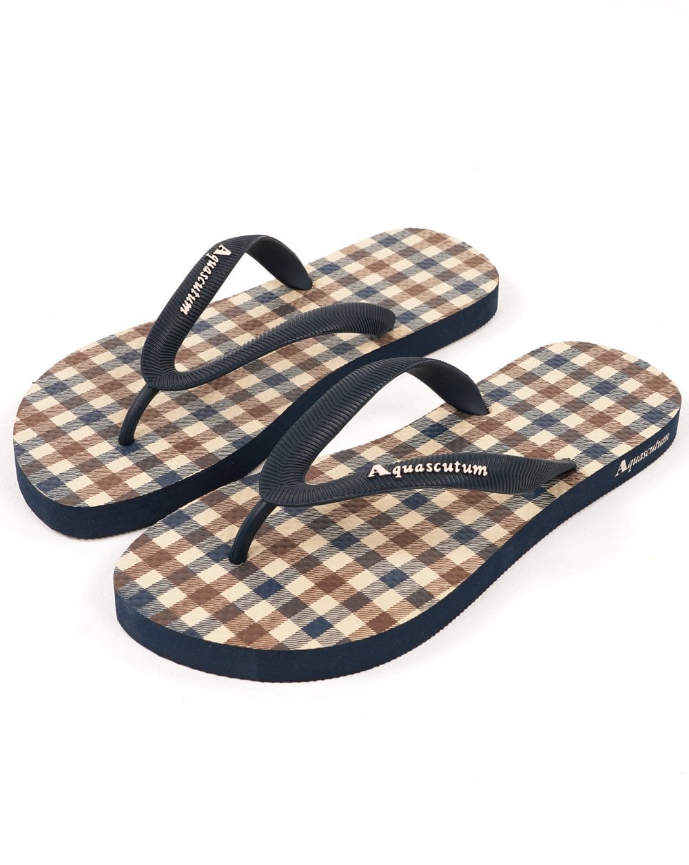 Aquascutum Flip Flop Navy Check