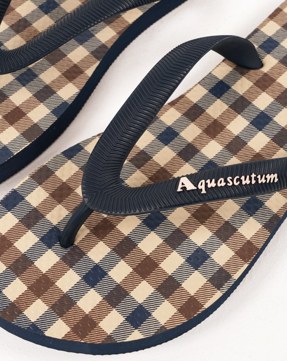 Aquascutum Flip Flop Navy Check