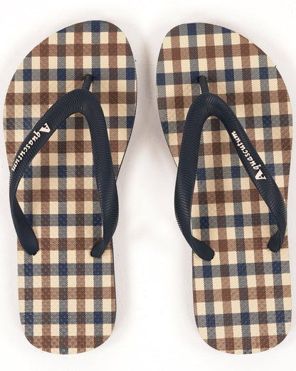 Aquascutum Flip Flop Navy Check