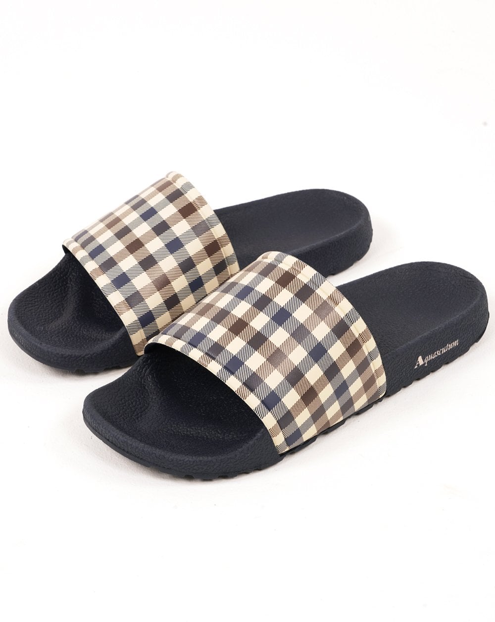 Aquascutum Slider Navy Check