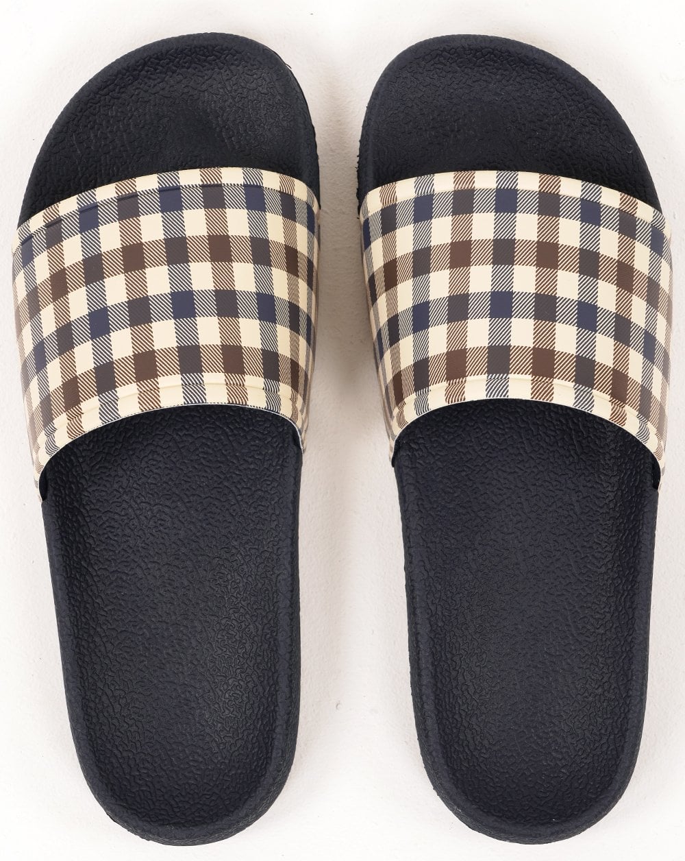 Aquascutum Slider Navy Check