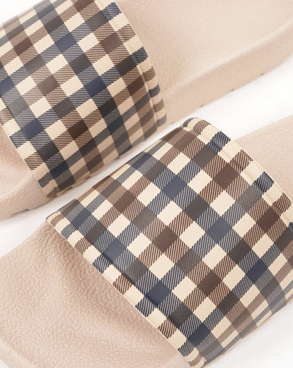 Aquascutum Slider Beige Check