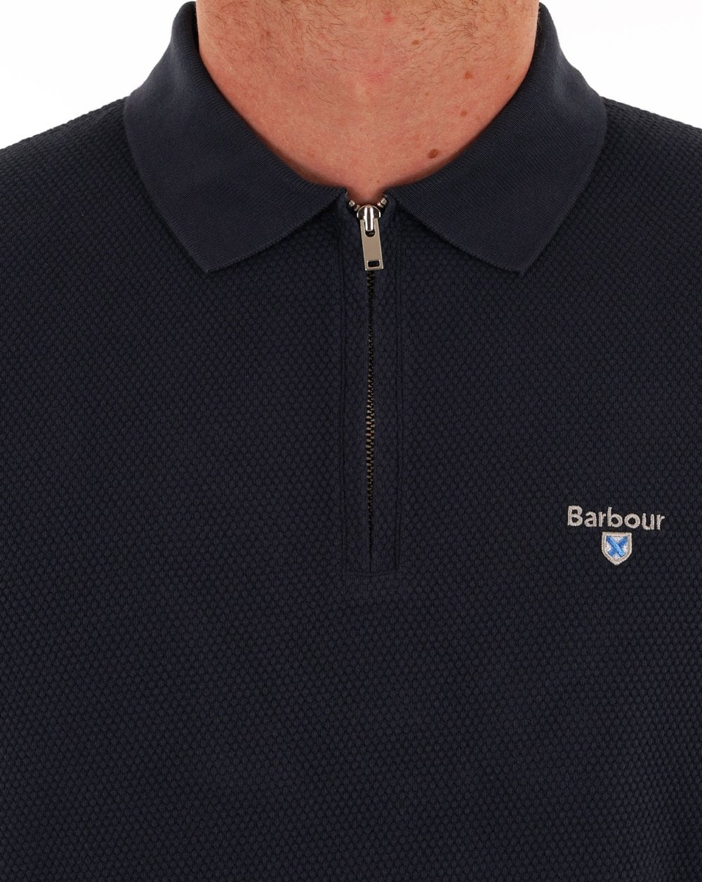 Barbour Hingham Zip Polo Navy