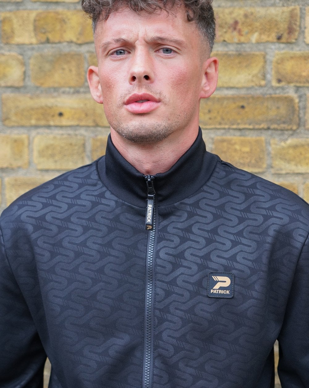 Patrick All Over Print Track Top Tonal Black