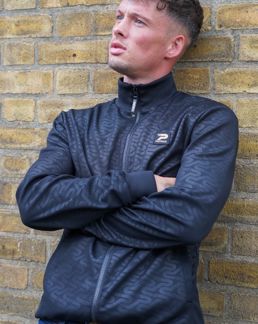 Patrick All Over Print Track Top Tonal Black