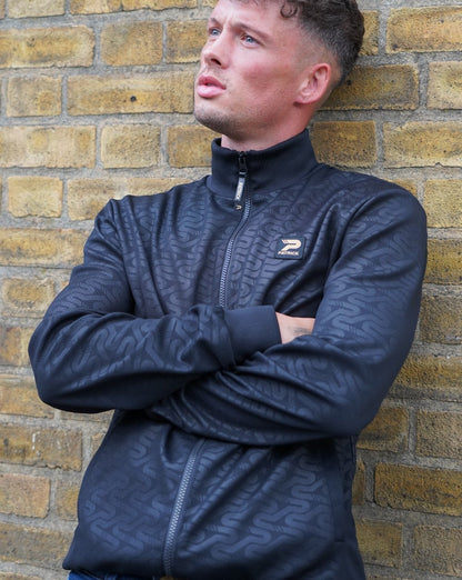 Patrick All Over Print Track Top Tonal Black