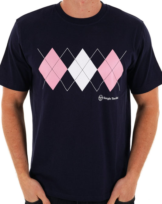 Sergio Tacchini Diamond T Shirt Navy White Pink