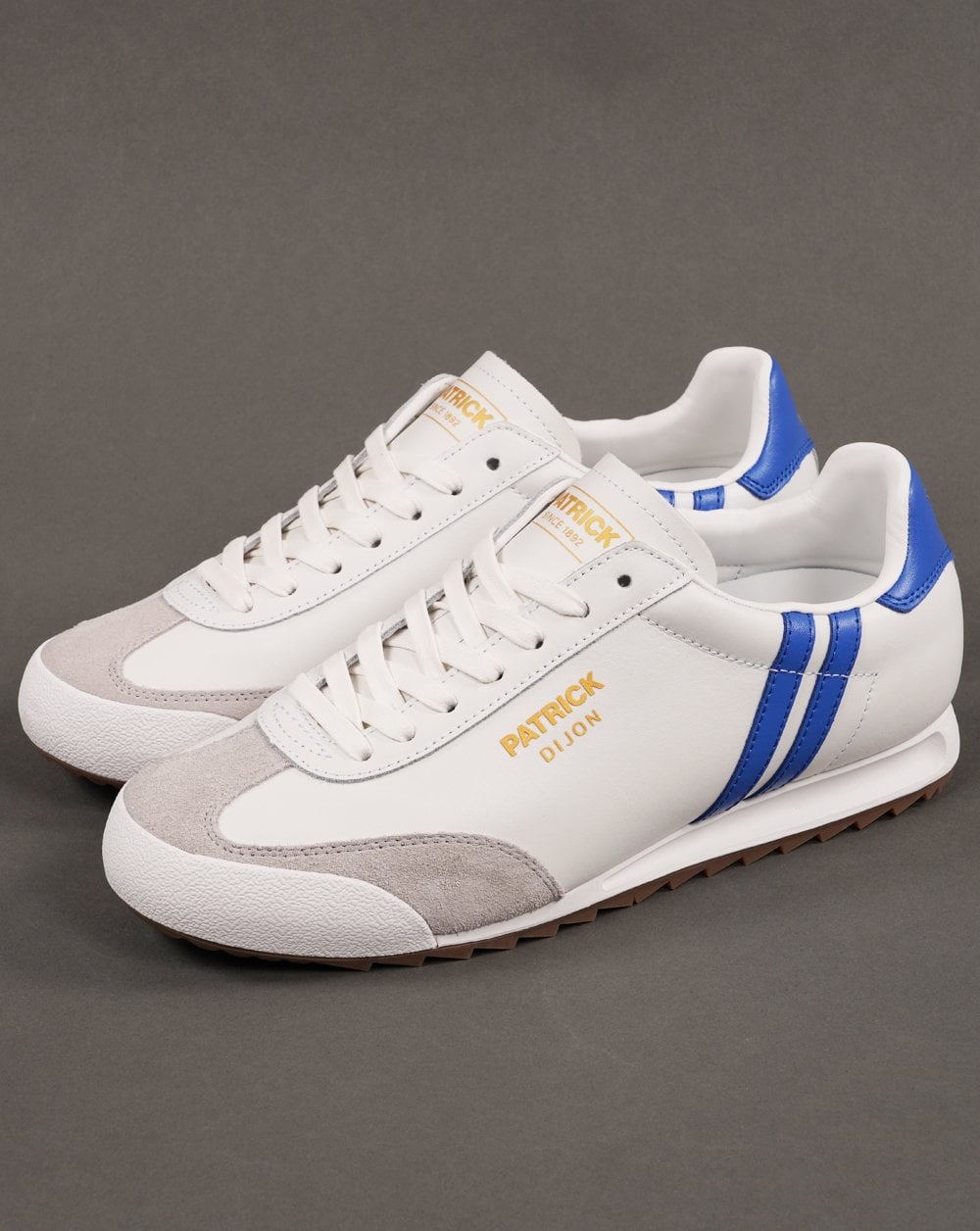 Patrick Dijon Trainers White/Royal Blue