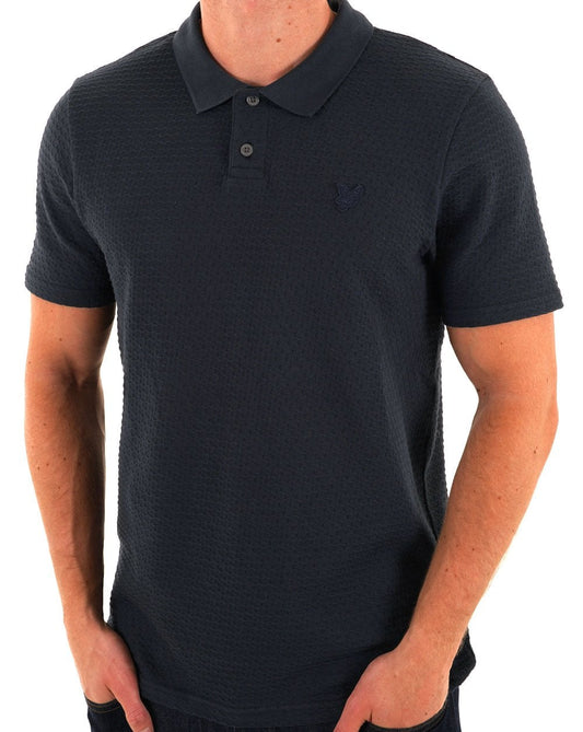 Lyle & Scott Jacquard Sovereign Polo Navy Blue