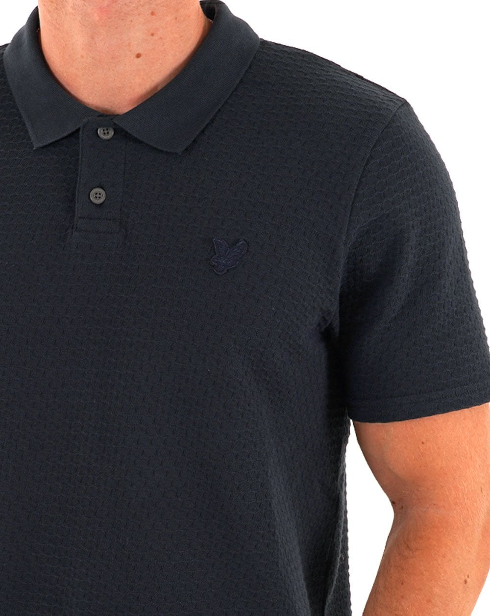 Lyle & Scott Jacquard Sovereign Polo Navy Blue