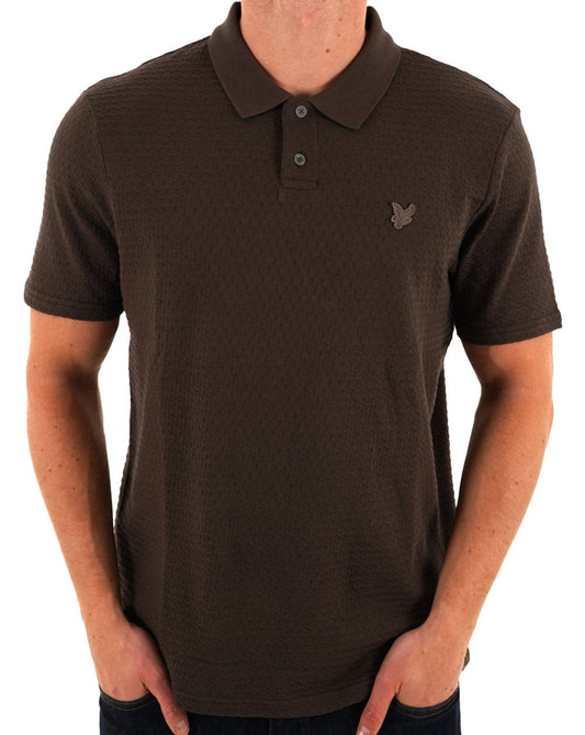 Lyle & Scott Jacquard Sovereign Polo Coffee