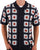Pretty Green Timperley Geo Knit Shirt Navy