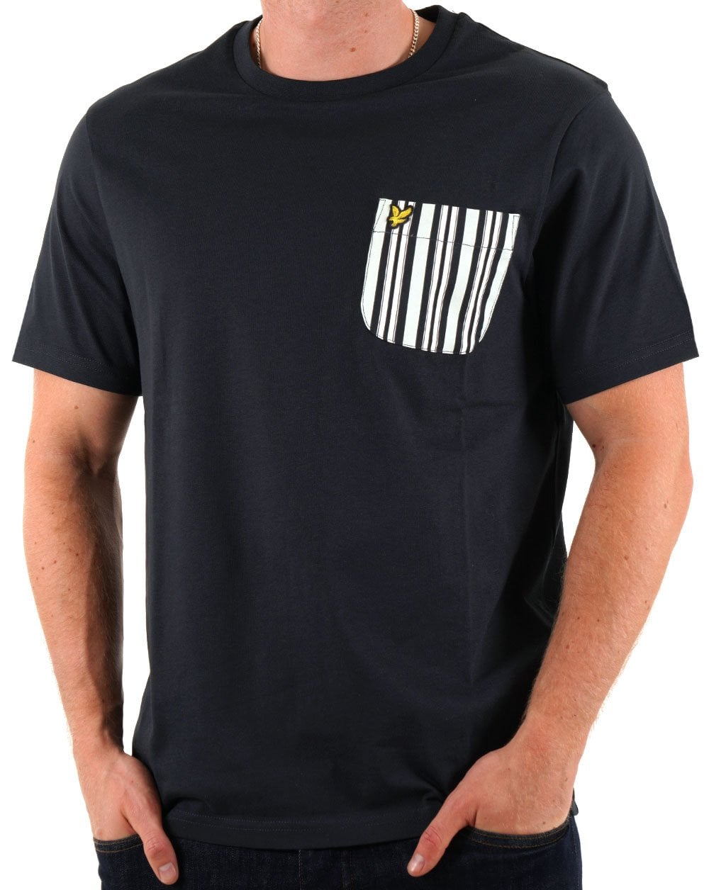 Lyle & Scott Stripe Pocket T Shirt Dark Navy