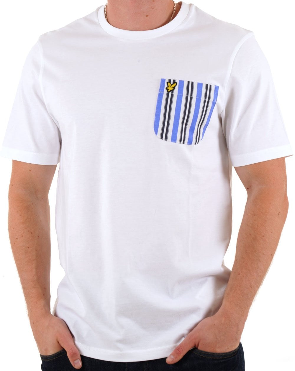 Lyle & Scott Stripe Pocket T Shirt White