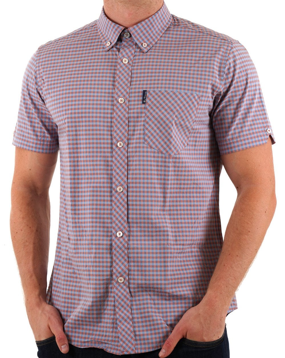 Ben Sherman Signature Gingham SS Shirt Light Pink