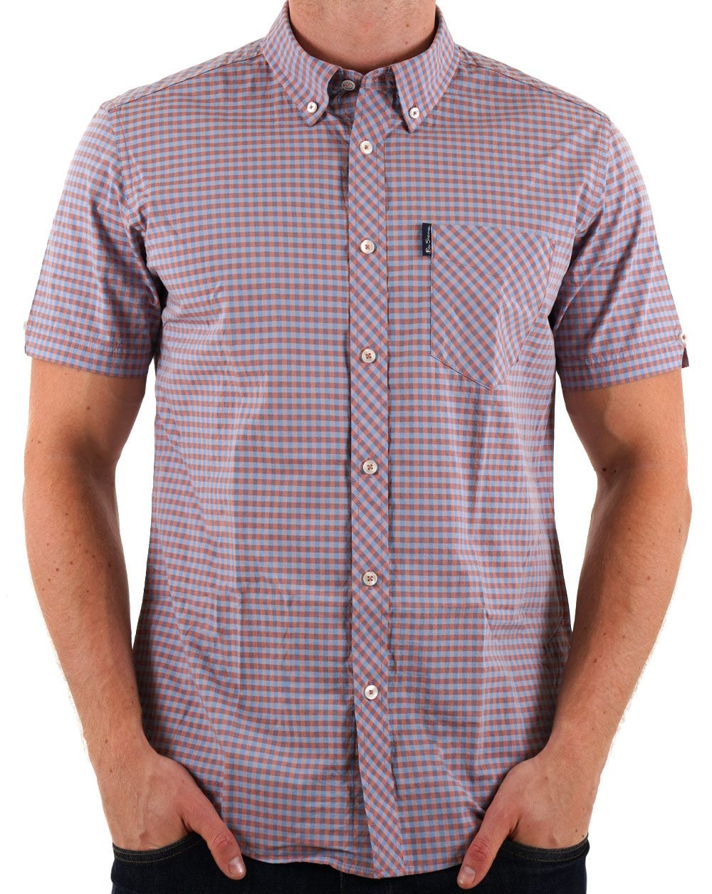 Ben Sherman Signature Gingham SS Shirt Light Pink