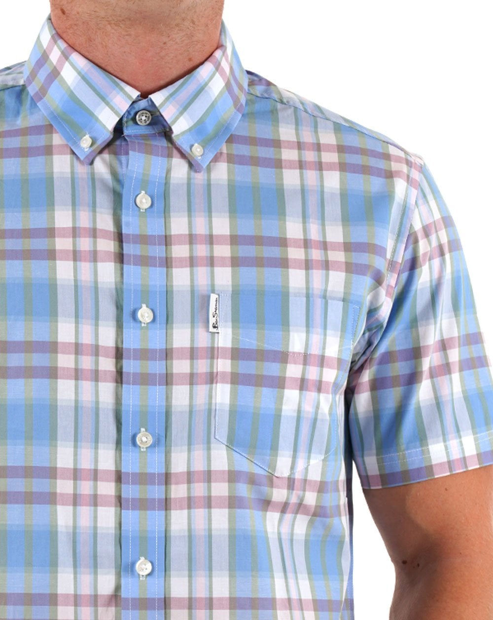 Ben Sherman Irregular Check SS Shirt Glacier
