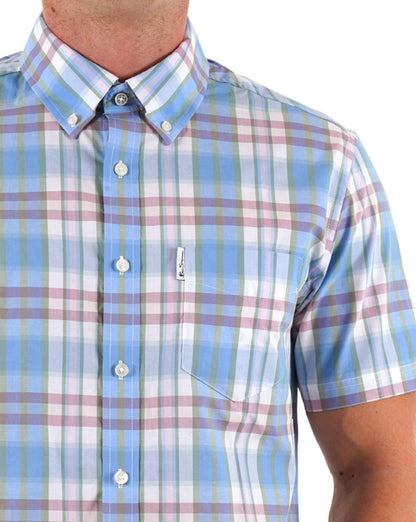 Ben Sherman Irregular Check SS Shirt Glacier