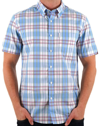 Ben Sherman Irregular Check SS Shirt Glacier